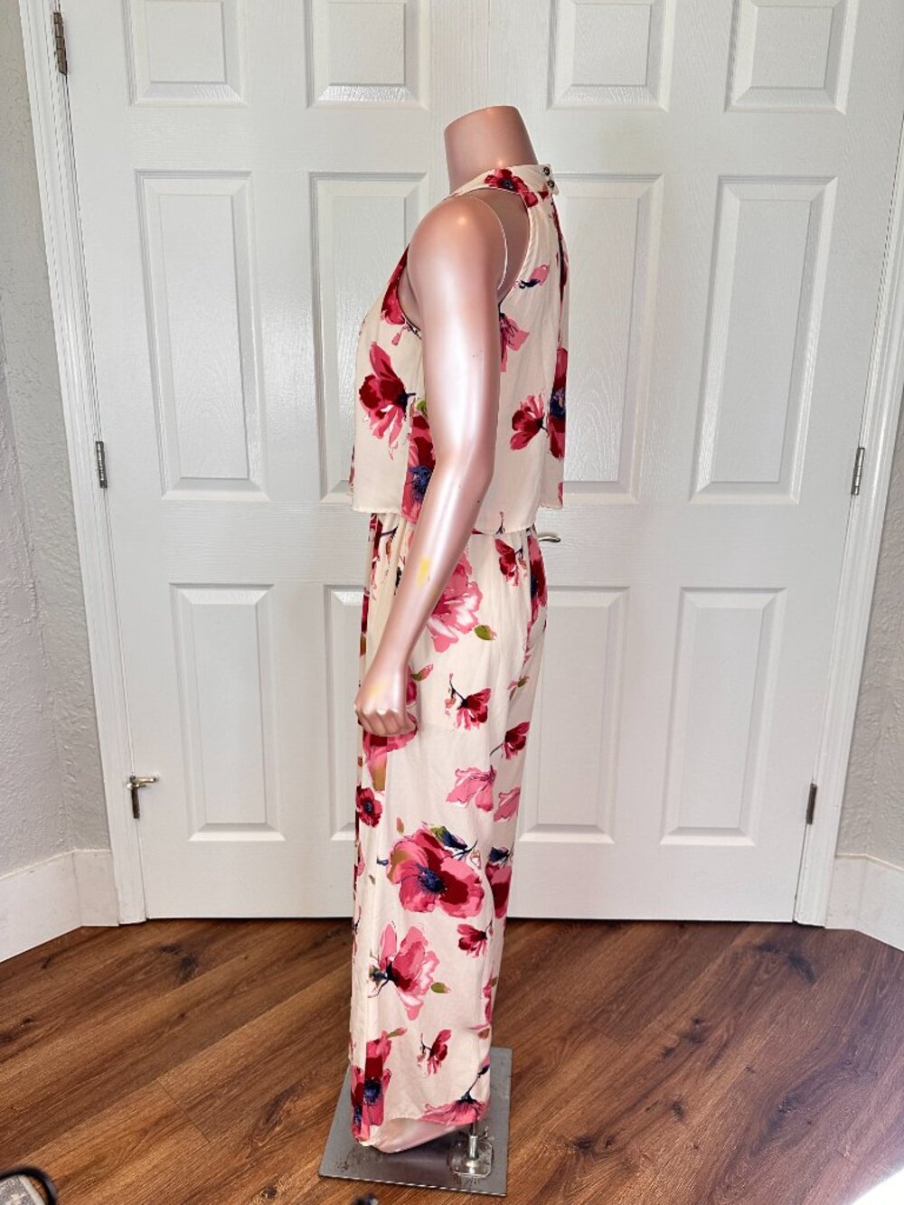 Peach Love California BoHo Floral Wide-Leg Jumpsuit | small | B-1843 - Picture 8 of 16